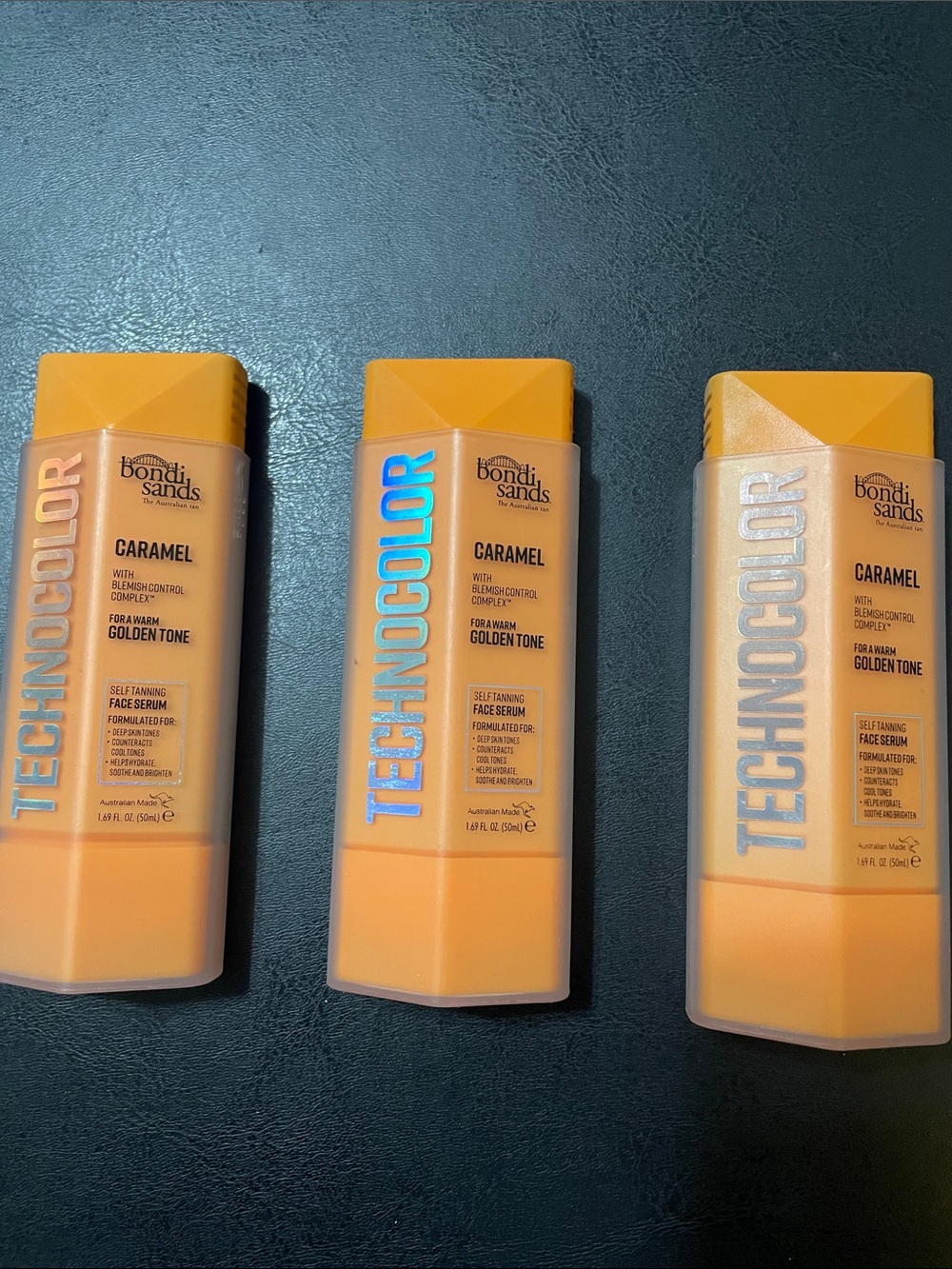Bondi Sands Caramel Self Tanning Face Serum NEW 1.69 oz Orange Bottle 3 pack